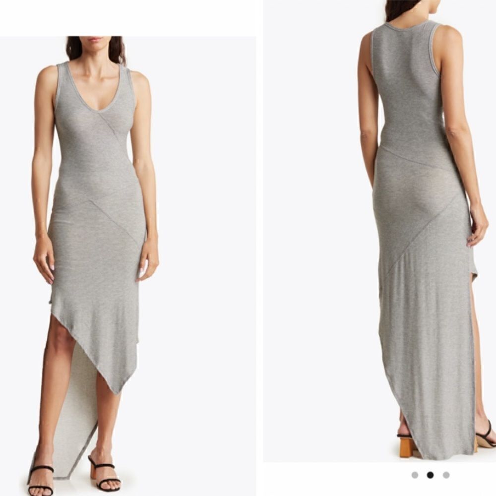 Go Couture Ribbed High Low Tank dress Size M NWOT